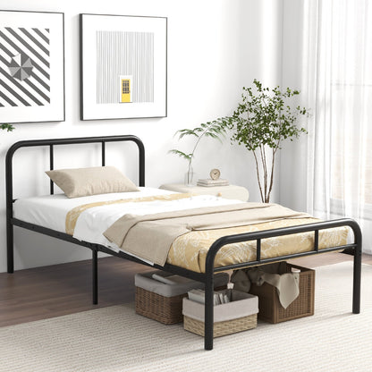 Modern Metal Platform Bed with Headboard and Footboard, Black Beds & Bed Frames   at Gallery Canada