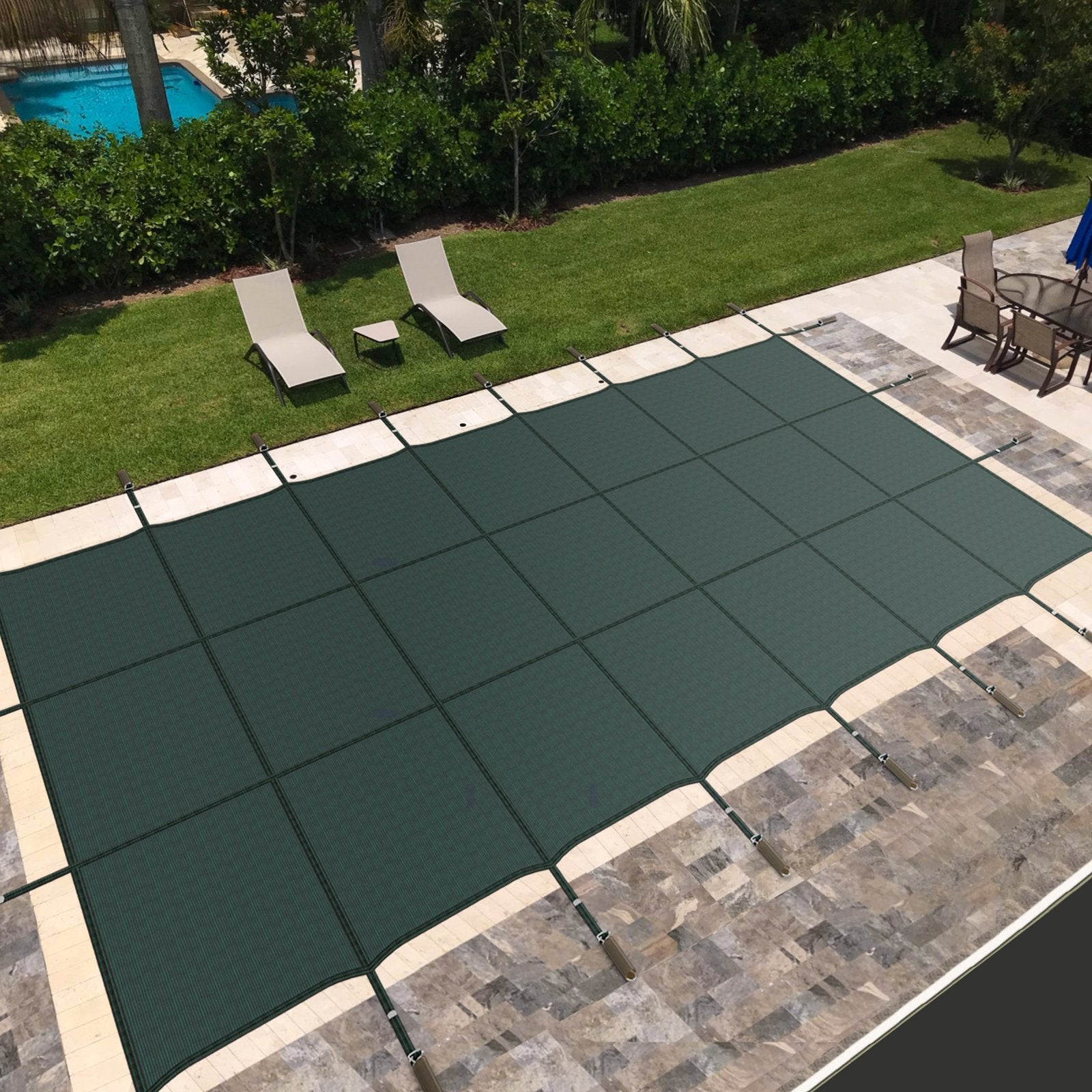 34 x 18 Feet Safety Pool Cover Fits 32 x16 Feet Inground Swimming Pools, Green Swimming Pools   at Gallery Canada