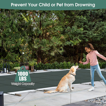 34 x 18 Feet Safety Pool Cover Fits 32 x16 Feet Inground Swimming Pools, Green Swimming Pools   at Gallery Canada