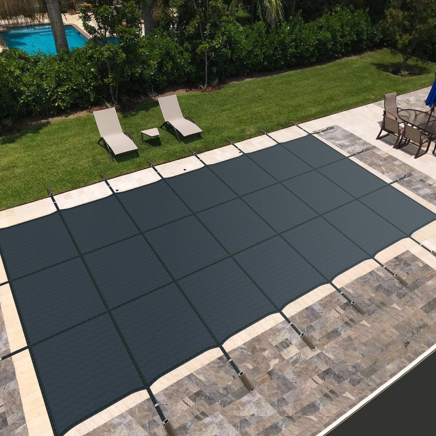 34 x 18 Feet Safety Pool Cover Fits 32 x16 Feet Inground Swimming Pools, Blue Swimming Pools   at Gallery Canada