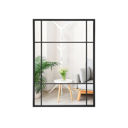 40 x 28 Inch Wall Mounted Mirror Metal Framed Hanging Mirror for Living Room Bedroom, Black Wall Mirrors   at Gallery Canada