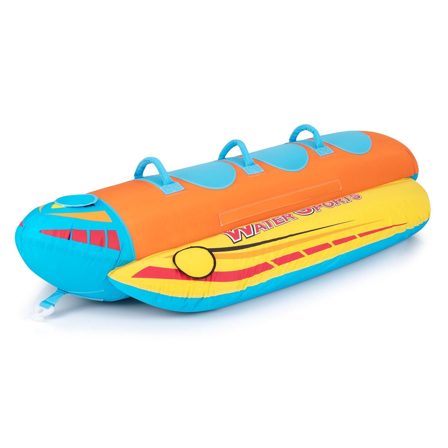 3-Person Inflatable Banana Boat with 3 EVA-padded Seats and Handles, Orange Water Sports   at Gallery Canada