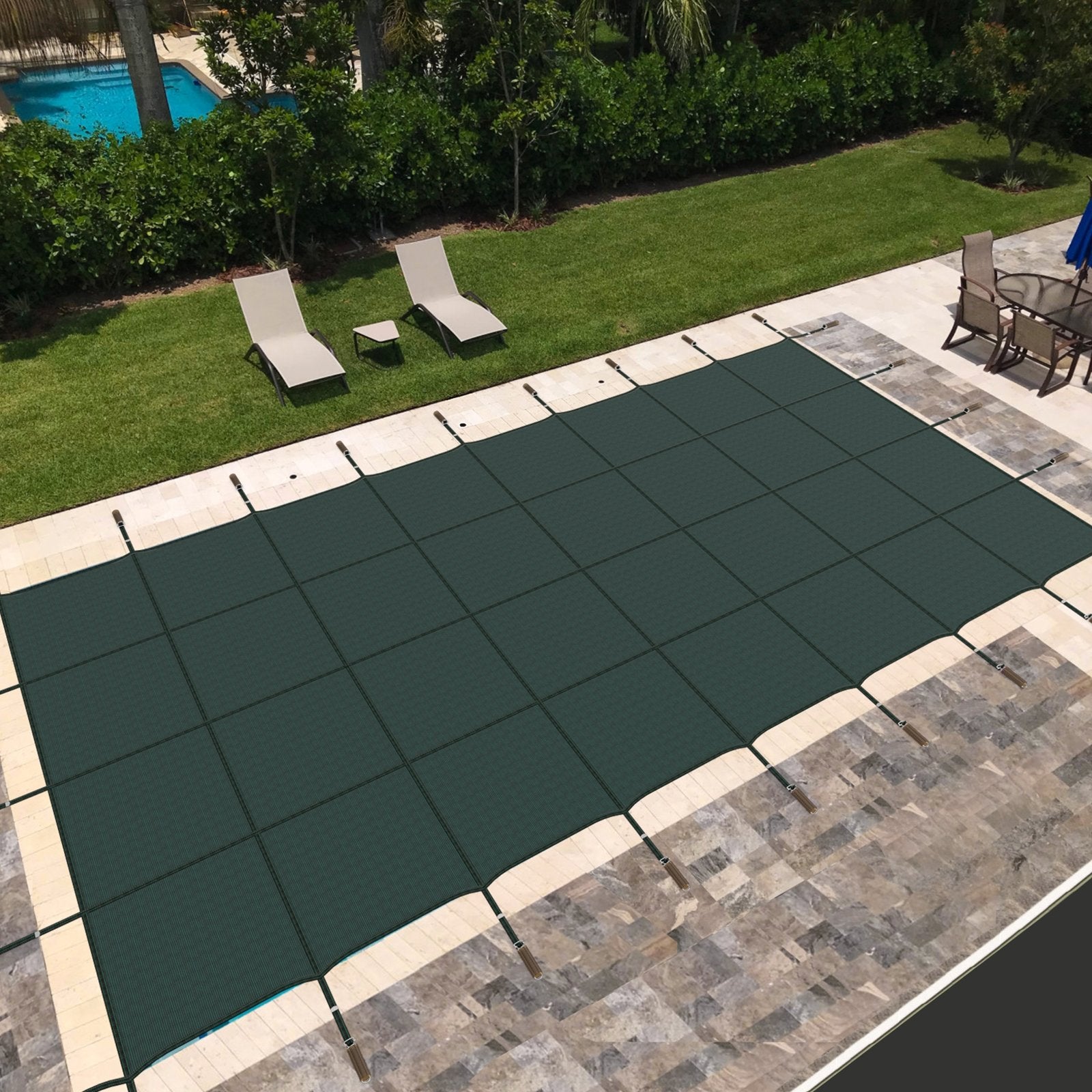 42 x 22 Feet Safety Pool Cover Fits 40 x 20 Feet Inground Swimming Pools, Green Swimming Pools   at Gallery Canada