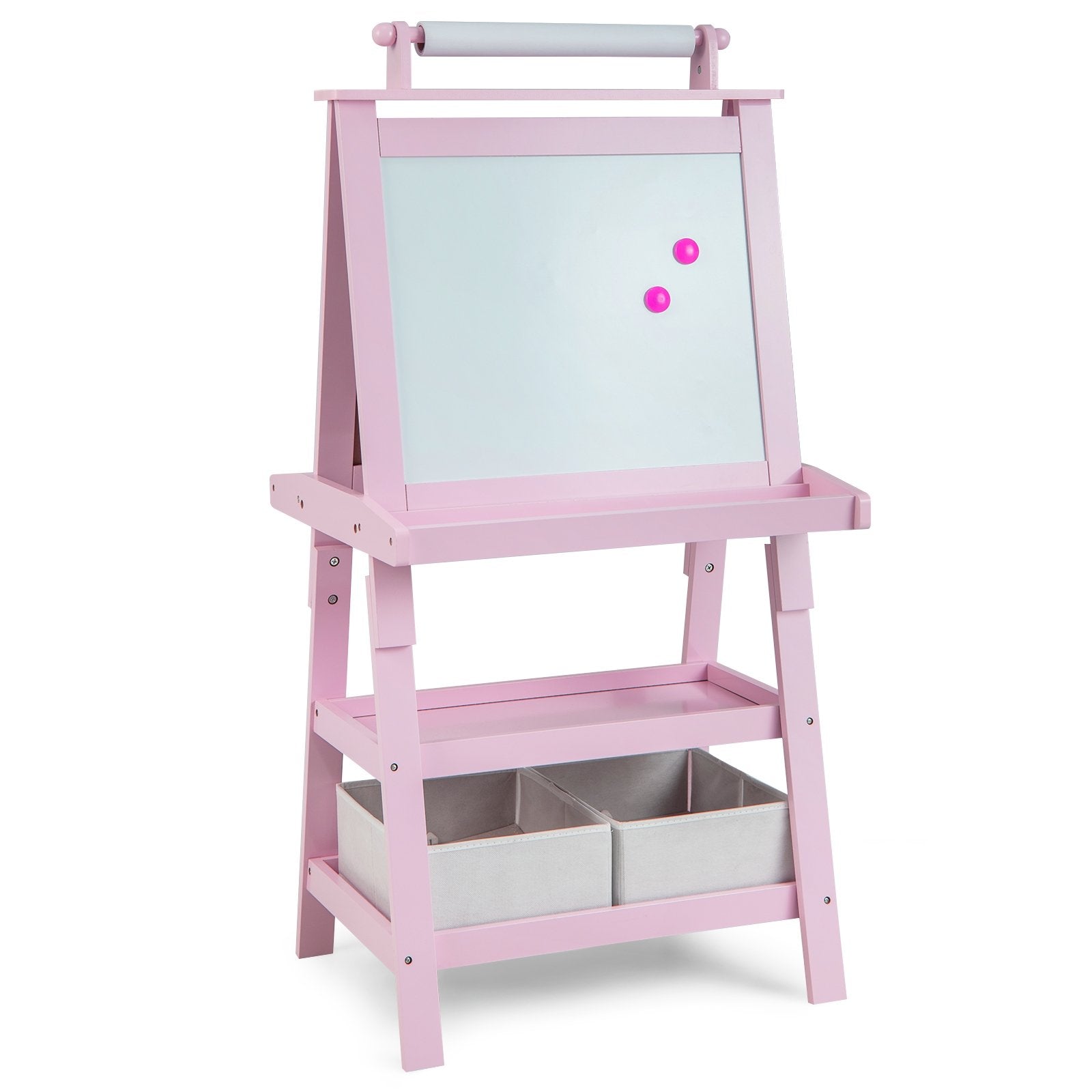 3-in-1 Double-Sided Storage Art Easel, Pink Art Easels Pink at Gallery Canada