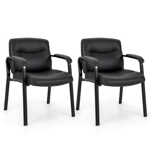 Waiting Room Chair No Wheels Set of 2, Black