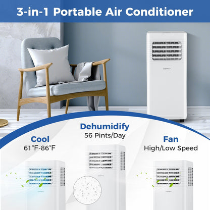 Portable Air Conditioner 8000/9000 BTU 3 in 1 AC Unit with Fan and Dehumidifier-9000 BTU, White Portable Air Conditioners   at Gallery Canada