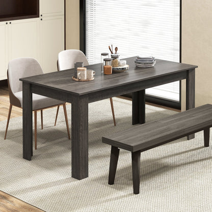 63 Inch Rectangular Modern Dining Kitchen Table, Gray Dining Tables   at Gallery Canada