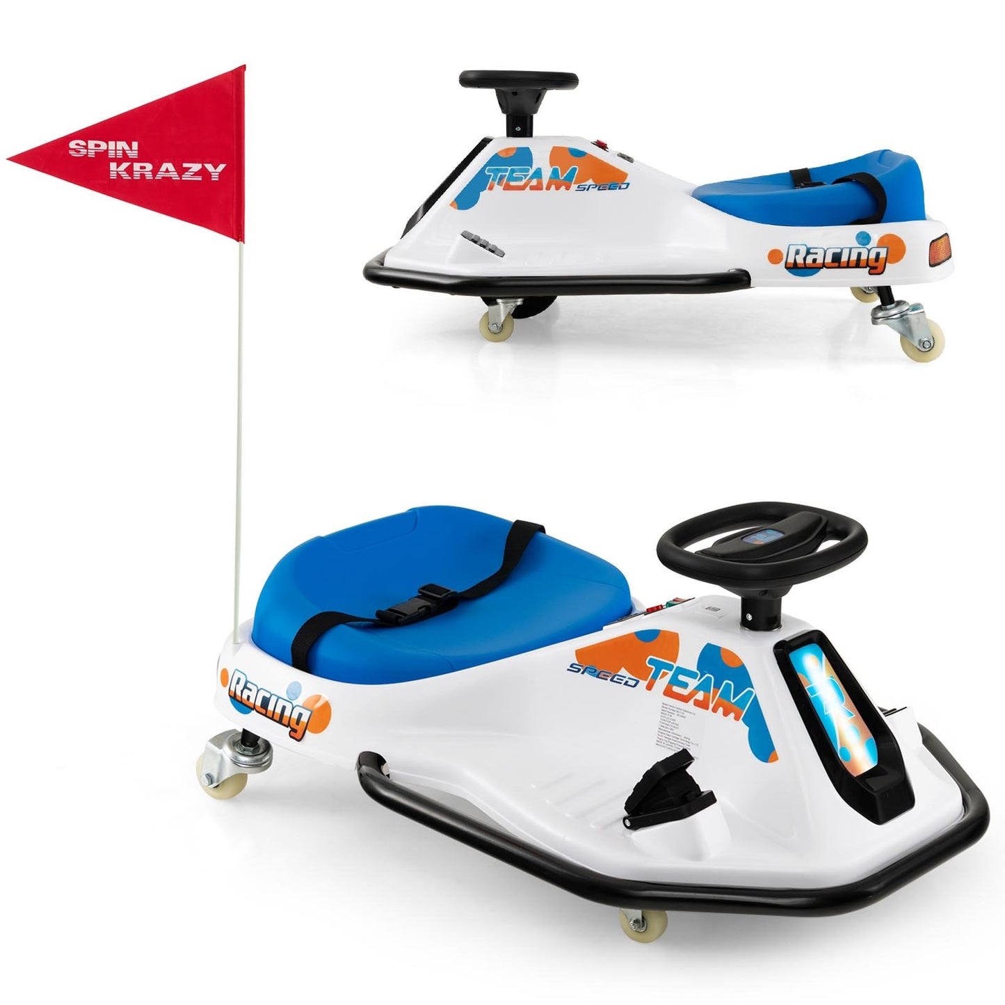 24V Electric Drifting Go Kart for Kids with 360° Spin Wireless Connection, Navy Powered Ride On Toys   at Gallery Canada