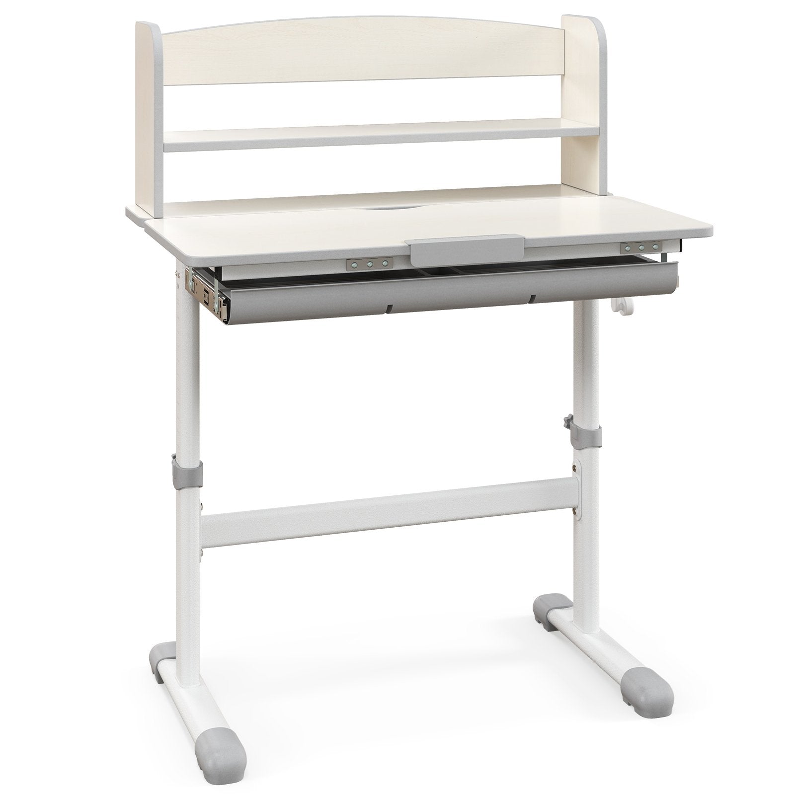 Height Adjustable Kids Study Desk with Tilt Desktop, Gray Kids Table & Chair Sets   at Gallery Canada