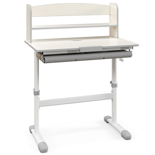 Height Adjustable Kids Study Desk with Tilt Desktop, Gray - Gallery Canada