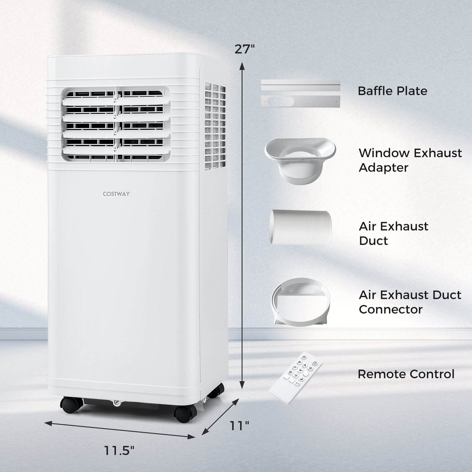 Portable Air Conditioner 8000/9000 BTU 3 in 1 AC Unit with Fan and Dehumidifier-8000 BTU, White Portable Air Conditioners   at Gallery Canada