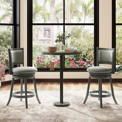 Swivel Bar Stools Set of 2 with Soft-padded Back and Seat-S, Gray Bar Stools   at Gallery Canada