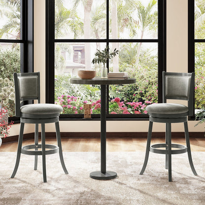 Swivel Bar Stools Set of 2 with Soft-padded Back and Seat-L, Gray Bar Stools   at Gallery Canada