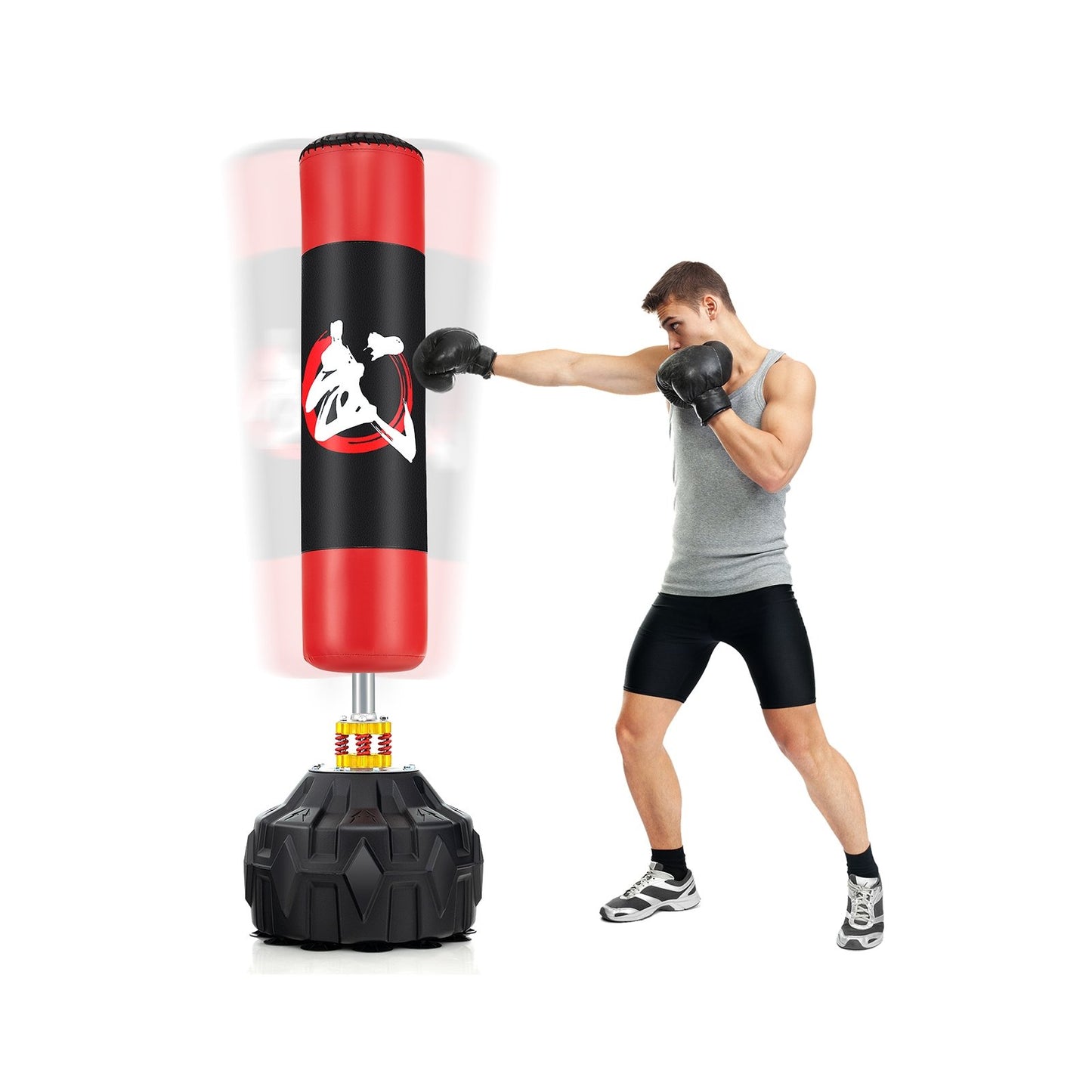 70 Inch Freestanding Punching Bag with Fillable Base 12 Suction Cups and Shock Absorbers Boxing & Martial Arts   at Gallery Canada