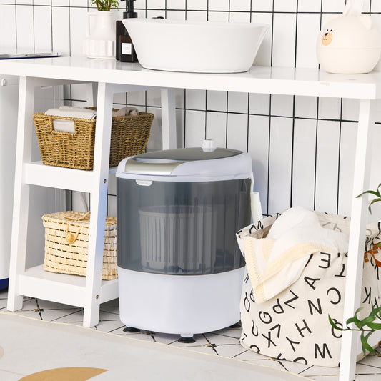 Portable Mini Washing Machine Semi-Automatic Washer and Spinner Combo with Single Tub, Gray - Gallery Canada