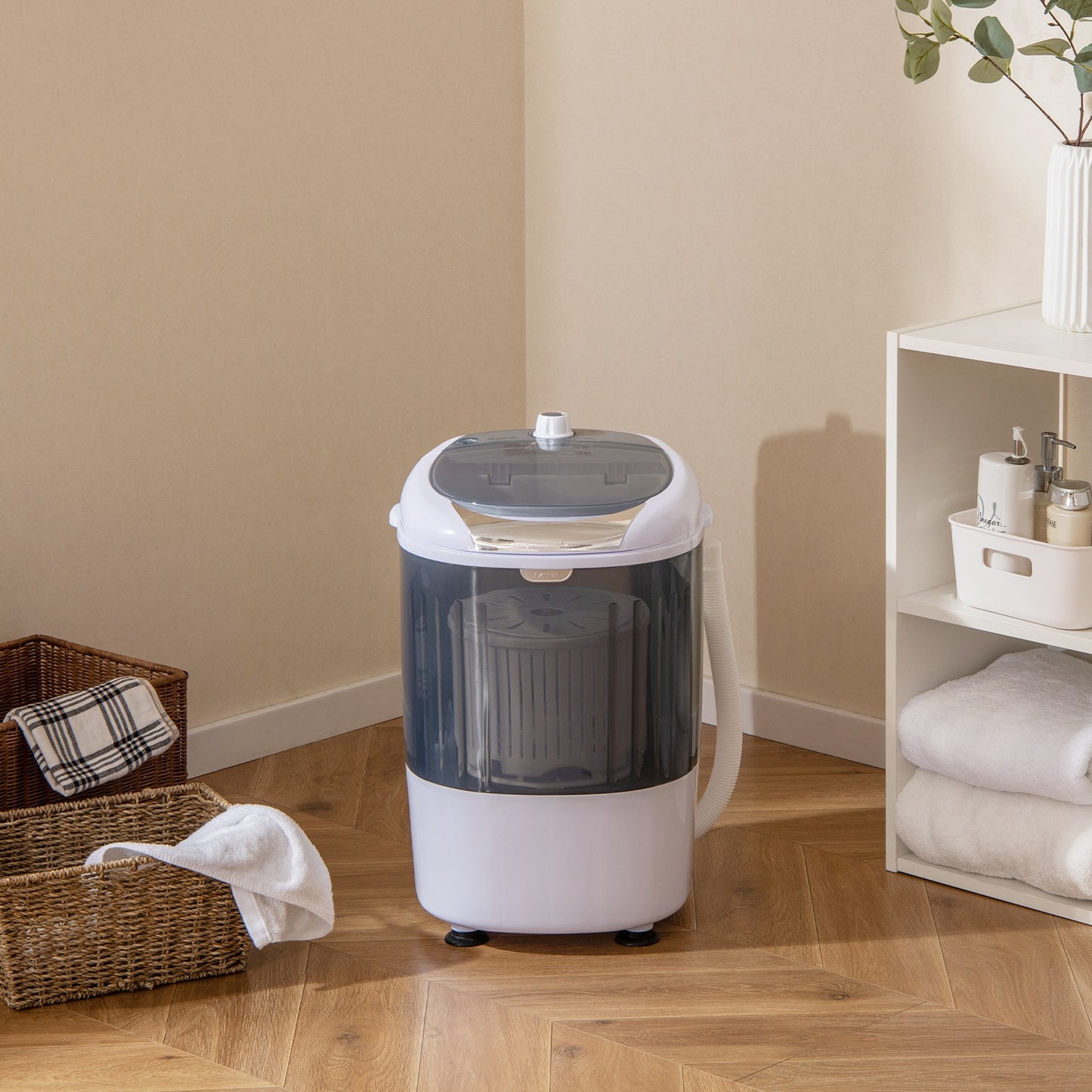 Portable Mini Washing Machine Semi-Automatic Washer and Spinner Combo with Single Tub, Gray Washing Machines   at Gallery Canada