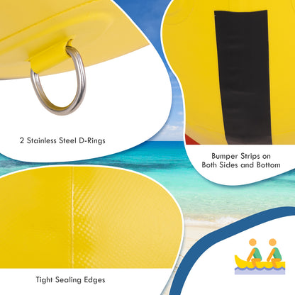 3-Person Inflatable Banana Boat with Electric Air Pump Carrying Bag and Repair Kit, Yellow Water Sports   at Gallery Canada