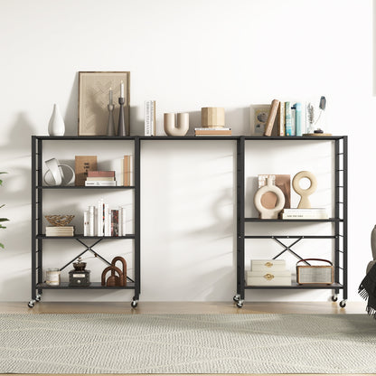 4-tier Foldable Storage Shelf for Tool Room Kitchen Living Room, Black Cabinets & Chests   at Gallery Canada