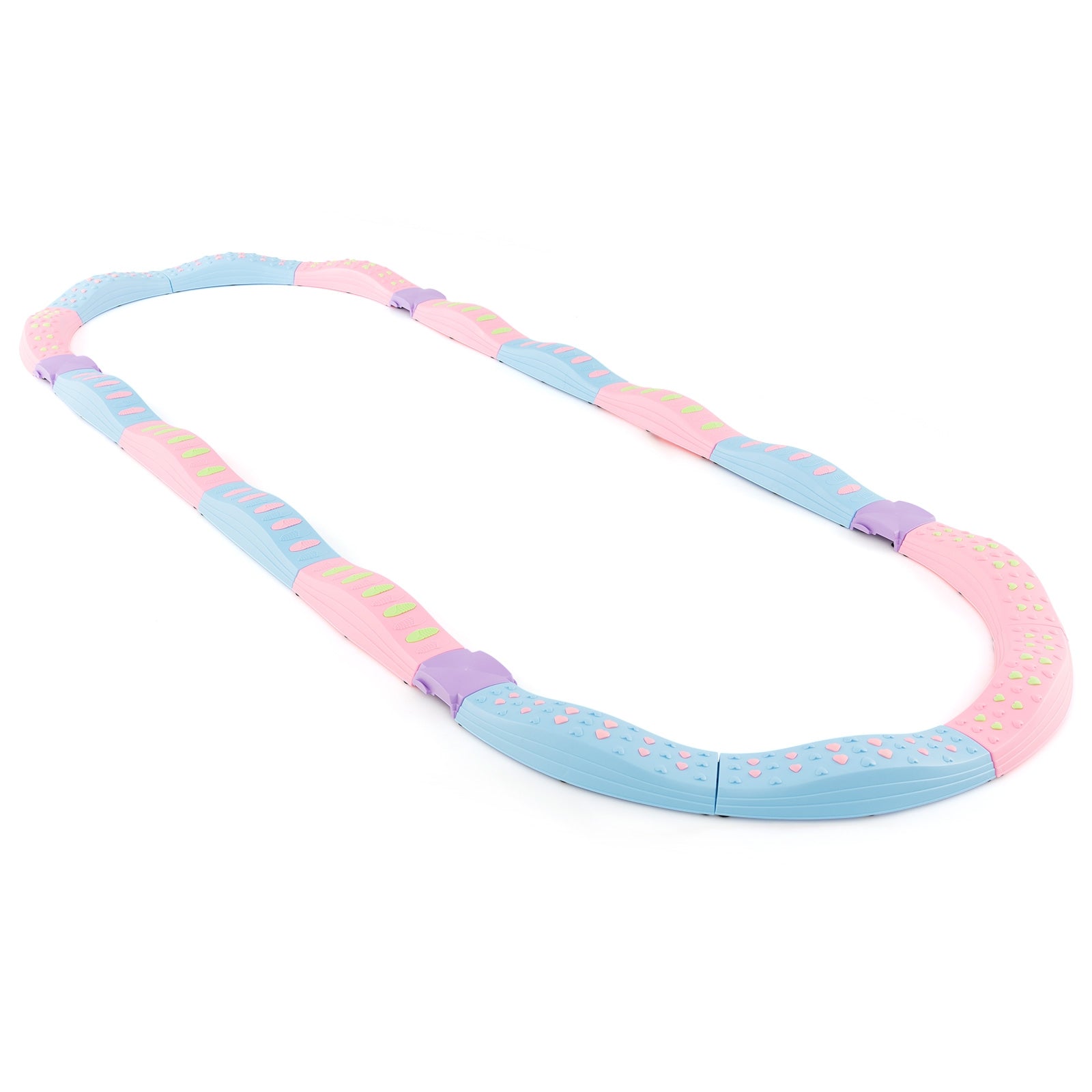 Colorful Kids Wavy Balance Beam with Textured Surface and Non-slip Foot Pads-Blue and Pink, Pink & Blue - Gallery Canada