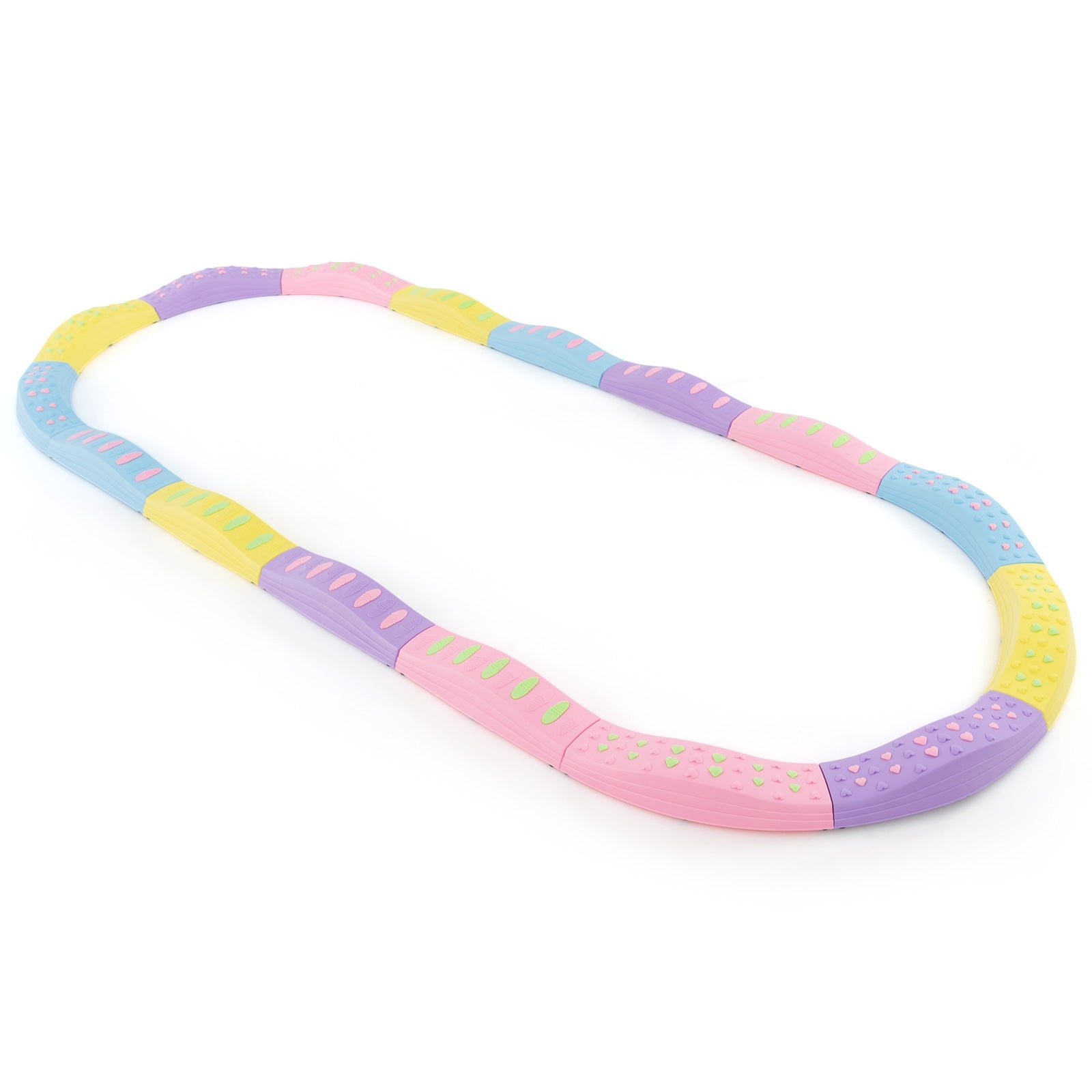 Colorful Kids Wavy Balance Beam with Textured Surface and Non-slip Foot Pads, Pink & Purple - Gallery Canada