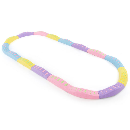 Colorful Kids Wavy Balance Beam with Textured Surface and Non-slip Foot Pads, Pink & Purple - Gallery Canada