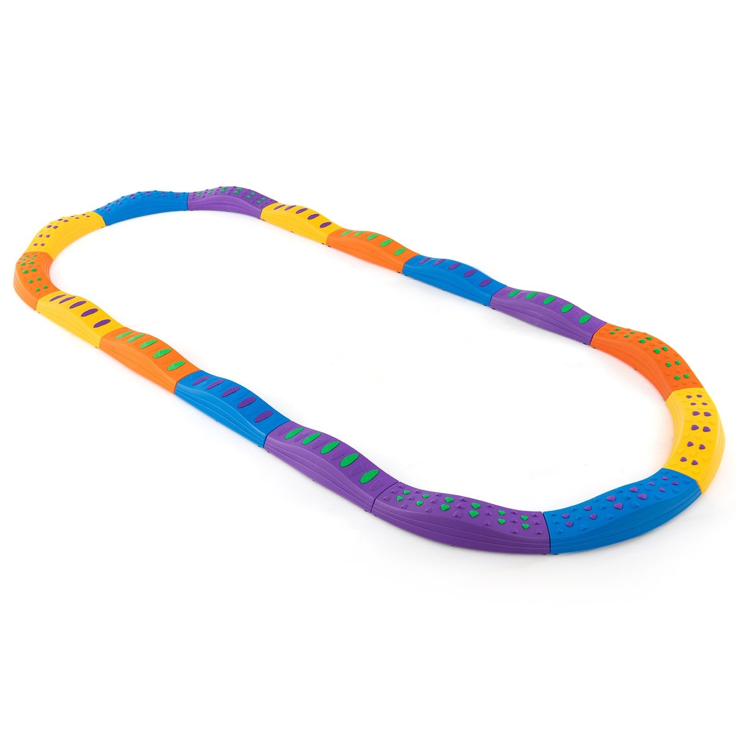 Colorful Kids Wavy Balance Beam with Textured Surface and Non-slip Foot Pads, Blue & Orange Toy Sports Blue & Orange  at Gallery Canada