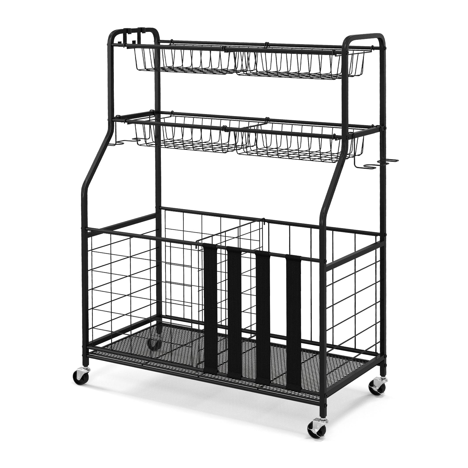 Garage Sports Equipment Organizer with Hooks & Baskets for Basketball, Black Sport Equipments at Gallery Canada