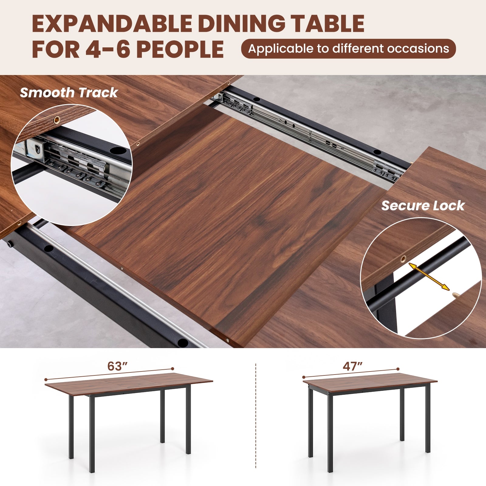 3 Piece Dining Table Set for 4-6 with 2 Benches, Walnut Dining Room Sets at Gallery Canada
