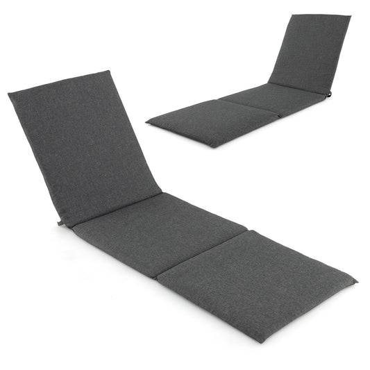 Outdoor Chaise Lounge Cushion Patio Furniture Folding Pad with Fixing Straps, Dark Gray Outdoor Furniture Accessories Dark Gray  at Gallery Canada