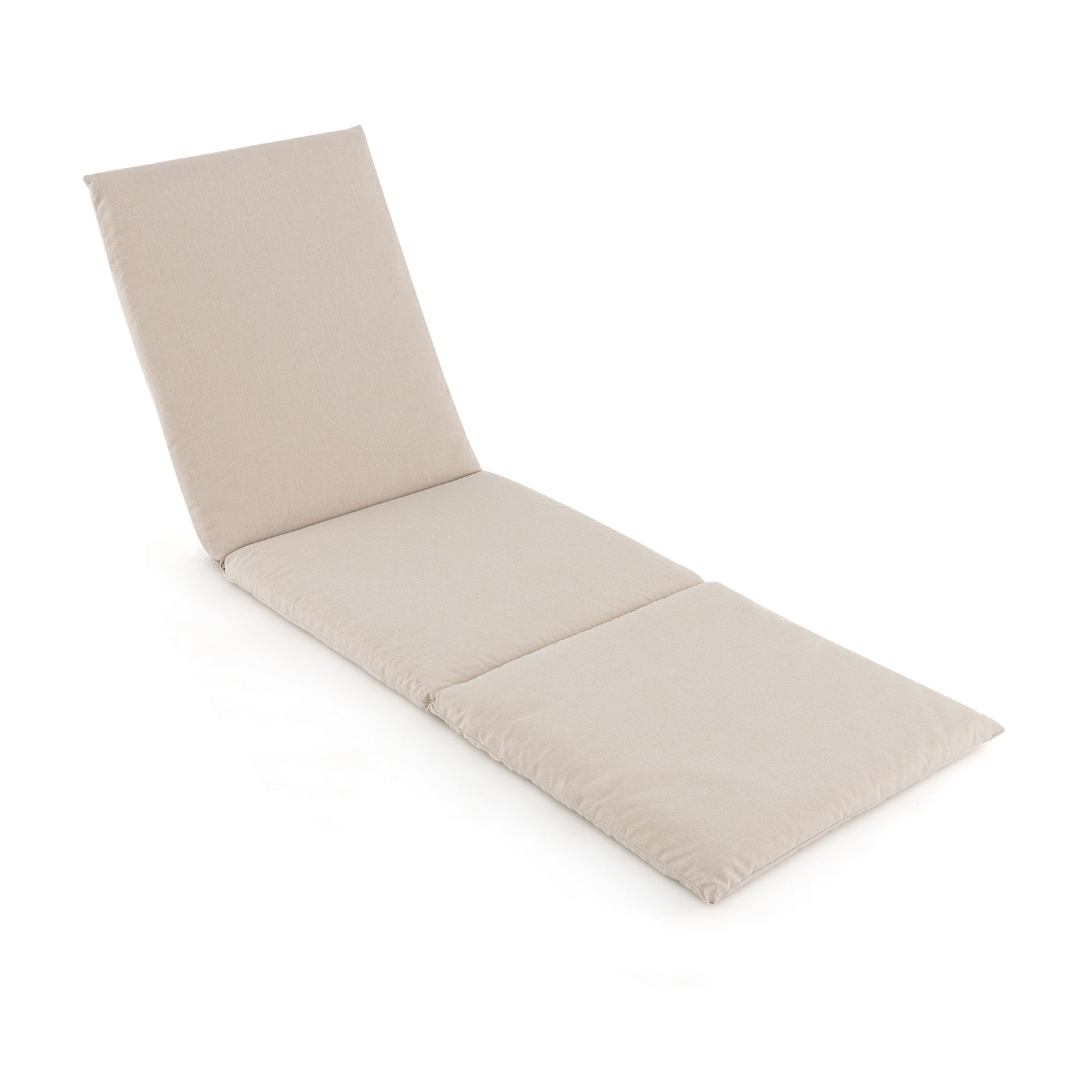 Outdoor Chaise Lounge Cushion Patio Furniture Folding Pad with Fixing Straps, Beige - Gallery Canada