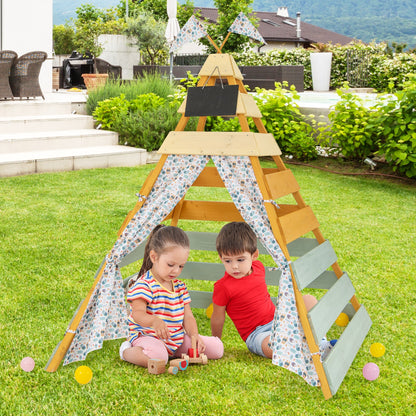 Triangle Hideaway Playhouse with Removable Chalkboard for Indoor and Outdoor, Multicolor Play Tents & Playhouse   at Gallery Canada