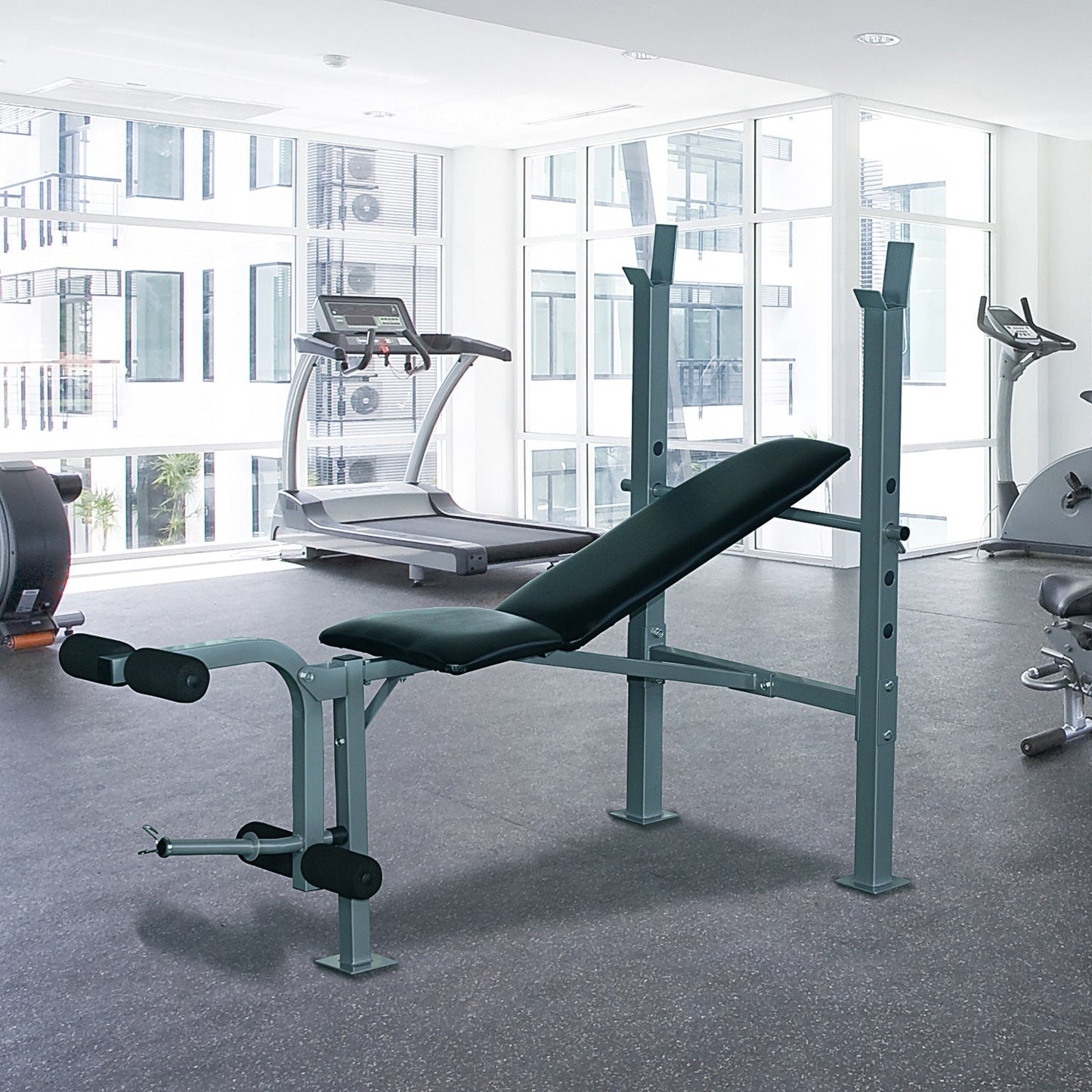 Incline Decline Weight Bench with Leg Extension and Barbell Rack, Adjustable Bench Press Weight Lifting Bench Weight Benches   at Gallery Canada