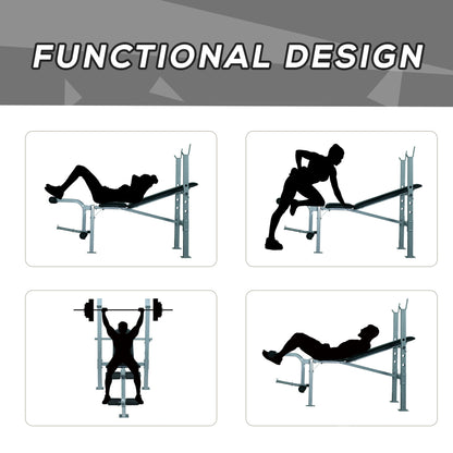 Incline Decline Weight Bench with Leg Extension and Barbell Rack, Adjustable Bench Press Weight Lifting Bench Weight Benches   at Gallery Canada