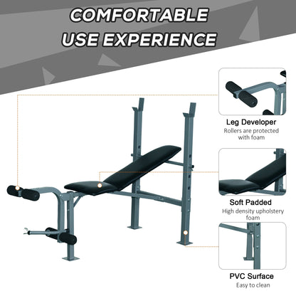 Incline Decline Weight Bench with Leg Extension and Barbell Rack, Adjustable Bench Press Weight Lifting Bench Weight Benches   at Gallery Canada