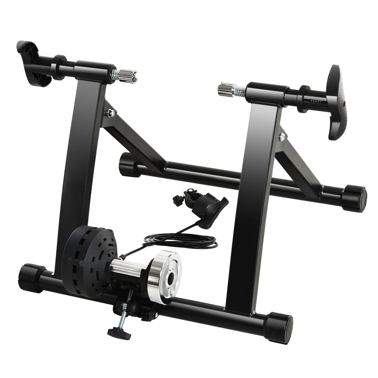 Indoor Bike Trainer Magnetic Bicycle Stand with Quick Release Skewer, 5 Levels Resistance, Black Bike Trainer Stands   at Gallery Canada