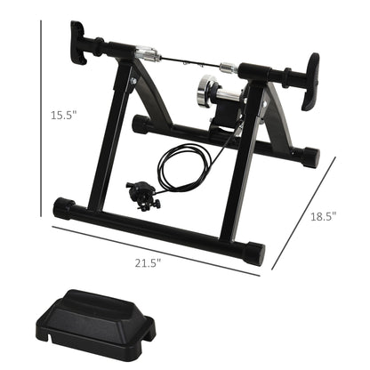 Indoor Bike Trainer Magnetic Bicycle Stand with Quick Release Skewer, 5 Levels Resistance, Black Bike Trainer Stands Black  at Gallery Canada