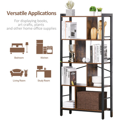 Industrial Bookshelf, Bookcase with 4-Tier Display Shelf for Living Room Office - Gallery Canada
