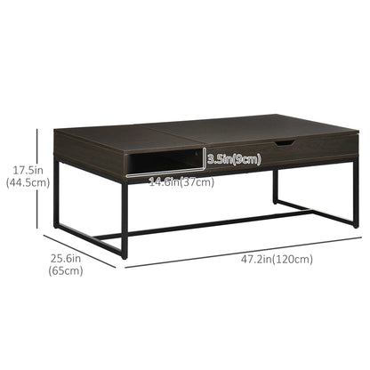 Industrial Coffee Table with Flip Top, Center Table with Storage Shelf and Steel Frame for Living Room, Coffee Coffee Tables   at Gallery Canada