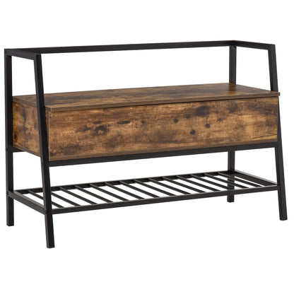 Industrial Shoe Storage Bench, Shoe Storage with Seat, Entrance Bench with 2 Hidden Compartments and Shelf for Hallway Shoe Storage Cabinets & Racks Multi Colour  at Gallery Canada