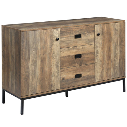 Industrial Sideboard Buffet Storage Cabinet Cupboard with 2 Doors, 3 Drawers and Shelves for Dining Room, Living Room, Brown Bar Cabinets Brown  at Gallery Canada