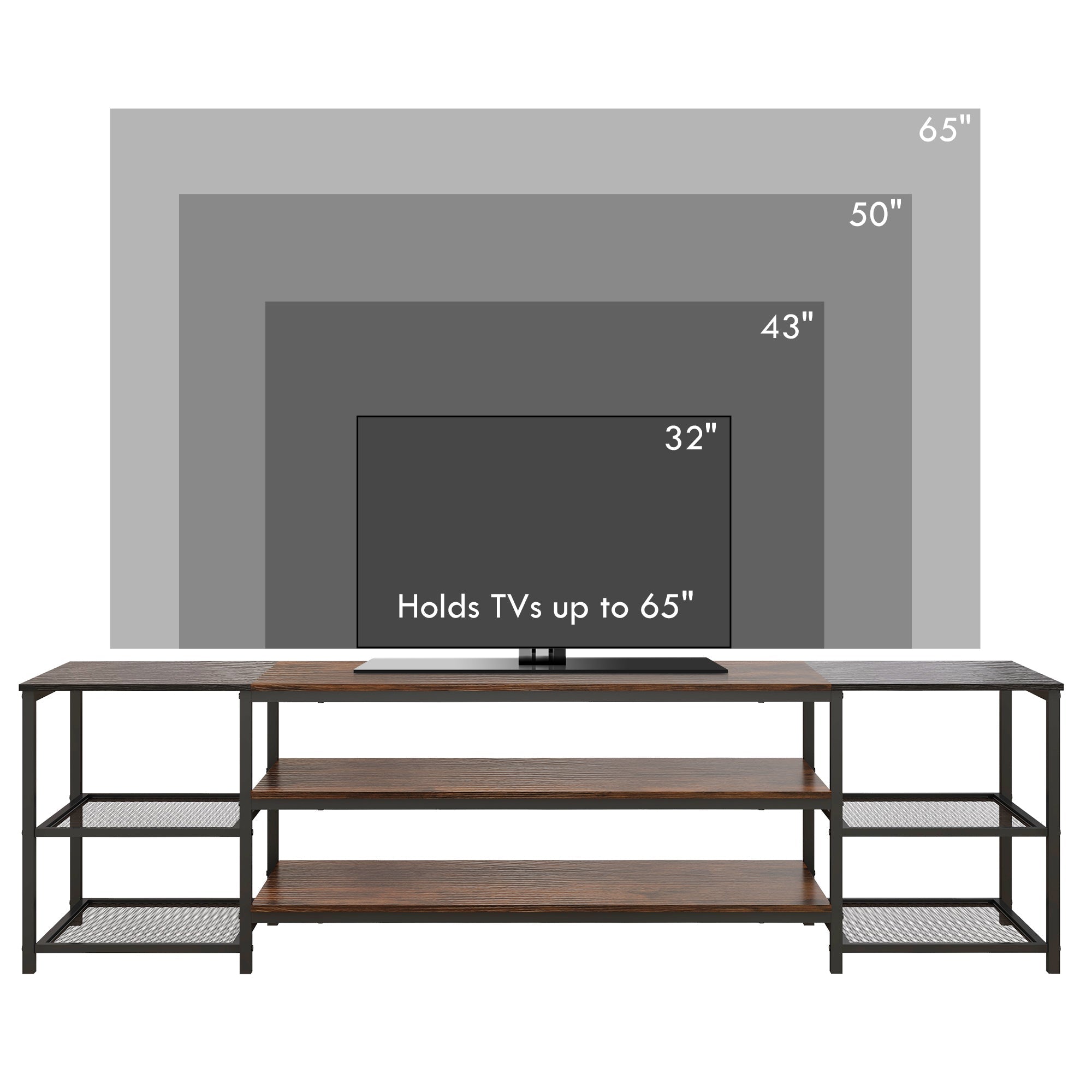 Industrial TV Cabinet, TV Stand for TVs Up to 80