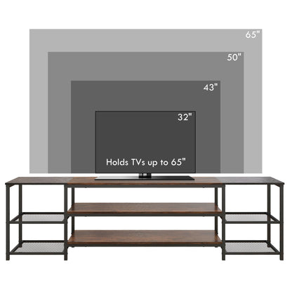 Industrial TV Cabinet, TV Stand for TVs Up to 80" with Storage Shelf and Steel Frame TV Stands   at Gallery Canada