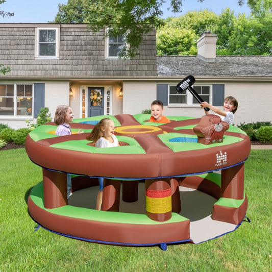 Inflatable Human Whack a Mole for Kids with 480W Blower for Yard, Multicolor - Gallery Canada