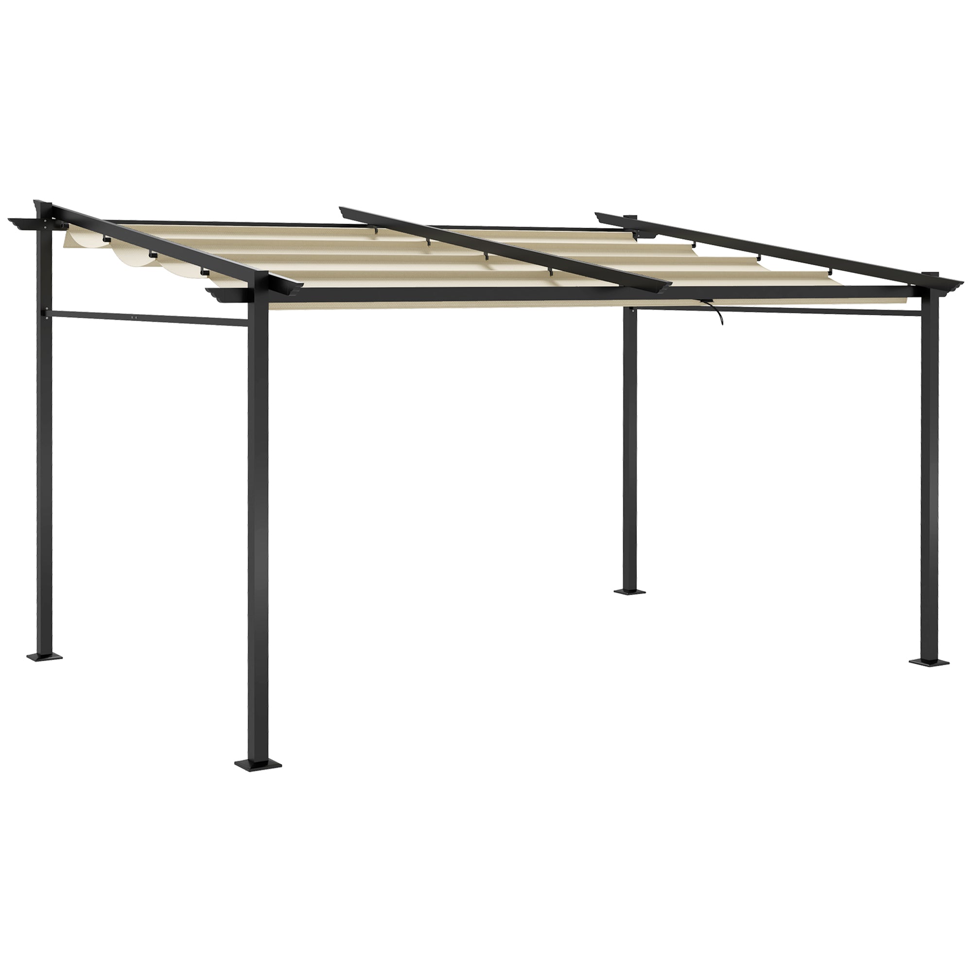 Metal Pergola with Sliding Roof Canopy, Retractable Pergola Canopy, 10' x 13', Beige Pergolas at Gallery Canada