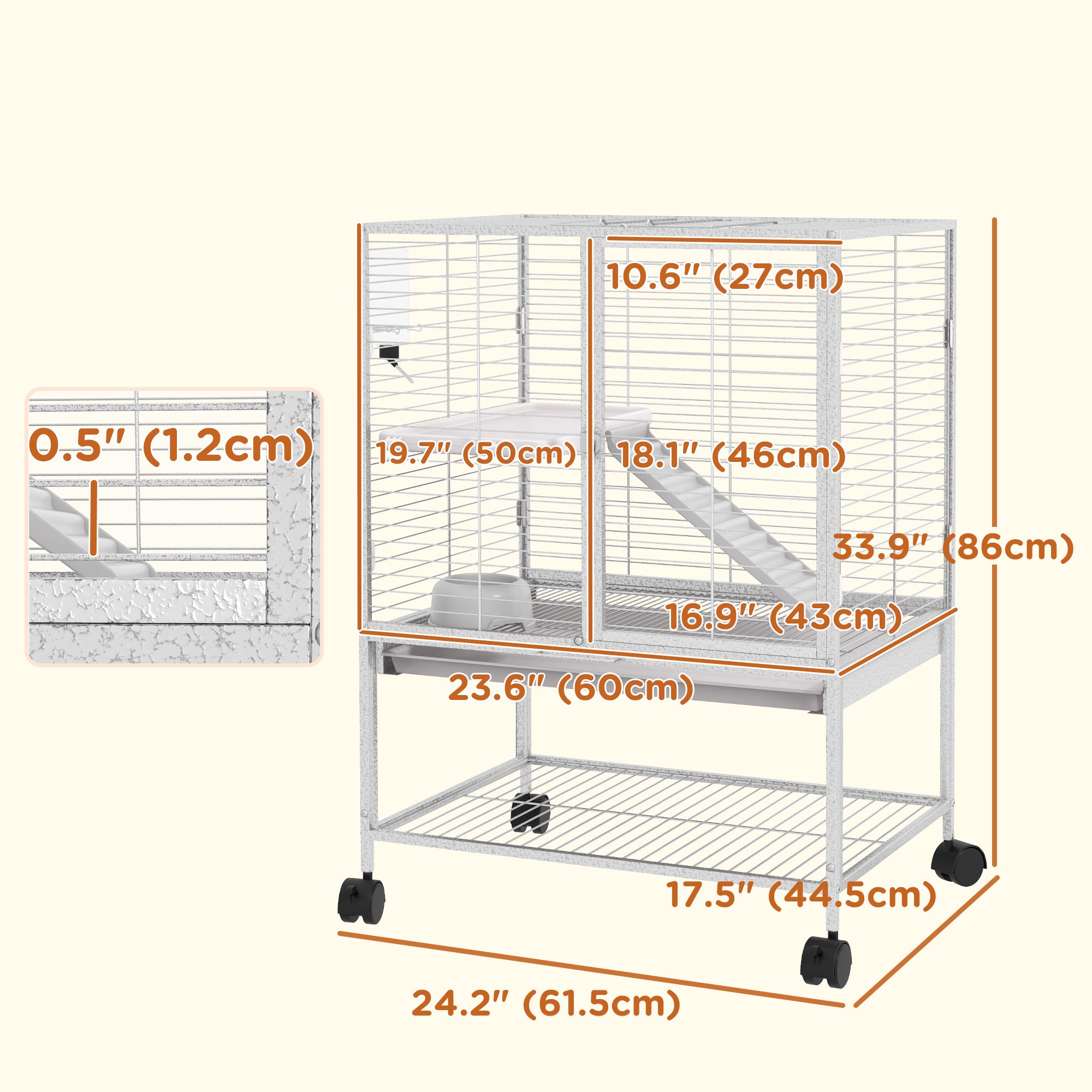 Rolling Small Animal Cage 34