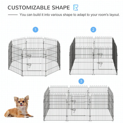 30inch 8-Panel Octagon Pet Exercise Playpen Crate Foldable Dog Cage Pen Puppy Kennel, Black Houses, Kennels & Pens   at Gallery Canada