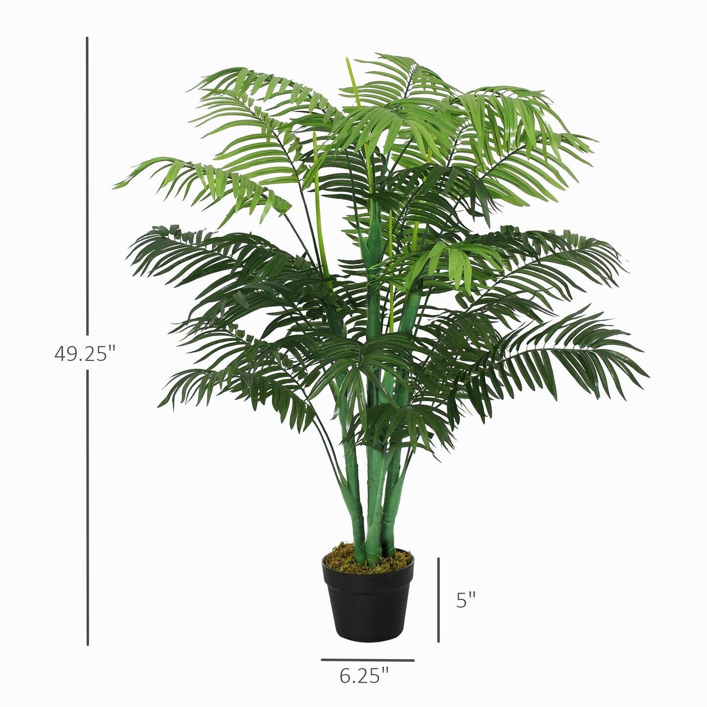 4FT Artificial Palm Tree, Fake Tropical Tree with Lifelike Leaves, Faux Plant in Pot for Indoor and Outdoor Decoration, Green Artificial Trees Green  at Gallery Canada