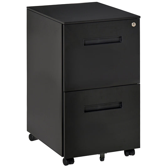 File Cabinet, Vertical Filing Cabinet with Adjustable Partition for A4 Letter Size, Lockable for Office, Black Office Cabinets & Cupboards   at Gallery Canada