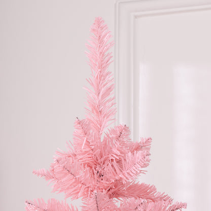 7ft Tall Pencil Artificial Christmas Tree with 687 Branch Tips with Steel Base, Pink Pencil Christmas Trees   at Gallery Canada