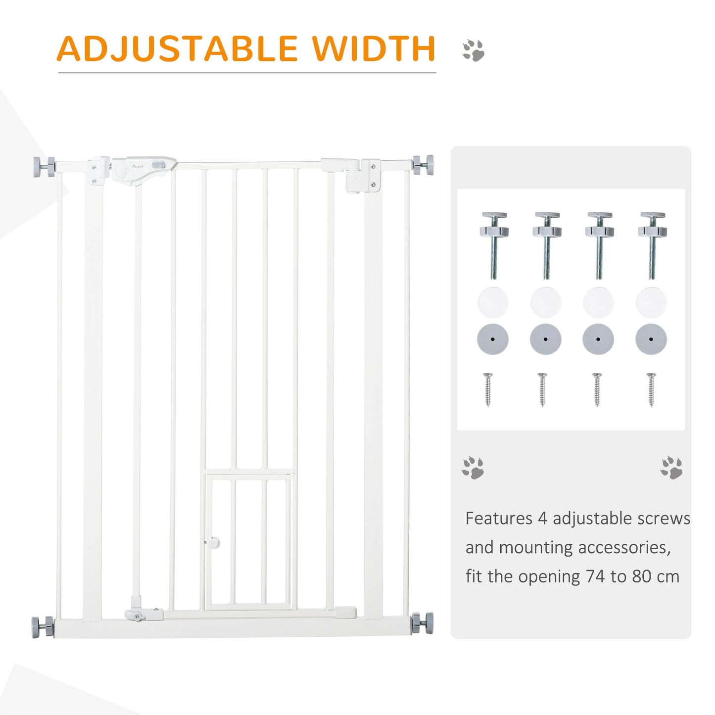 36" Easy Open Indoor Dog Gates for Doorways, House, Stair - White Houses, Kennels & Pens   at Gallery Canada